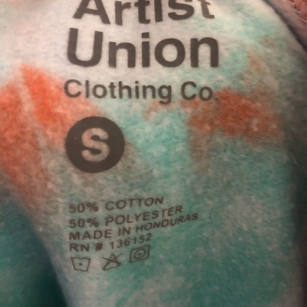TYE DYE SUNFLOWER SWEATSHIRT SIZE SMALL ARTIST UNION - Picture 2 of 2
